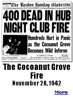 The Cocoanut Grove fire was a nightclub fire which took place in Boston, Massachusetts, on November 28, 1942, and resulted in the deaths of 492 people. It is the deadliest nightclub fire in history and the third-deadliest single-building fire. The Cocoanut Grove was one of Boston's most popular nightspots, attracting many celebrity visitors.